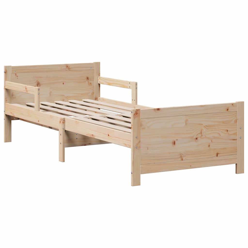 vidaXL Rama łóżka z rozkładaną matą Z zagłówkiem Brązowy 80 x 200 cm