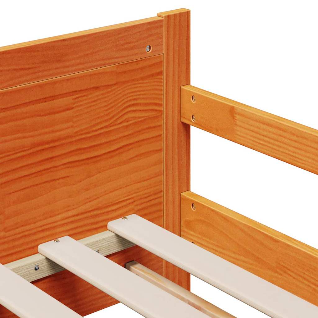 vidaXL Rama łóżka z rozkładaną matą Z zagłówkiem Brązowy 80 x 200 cm