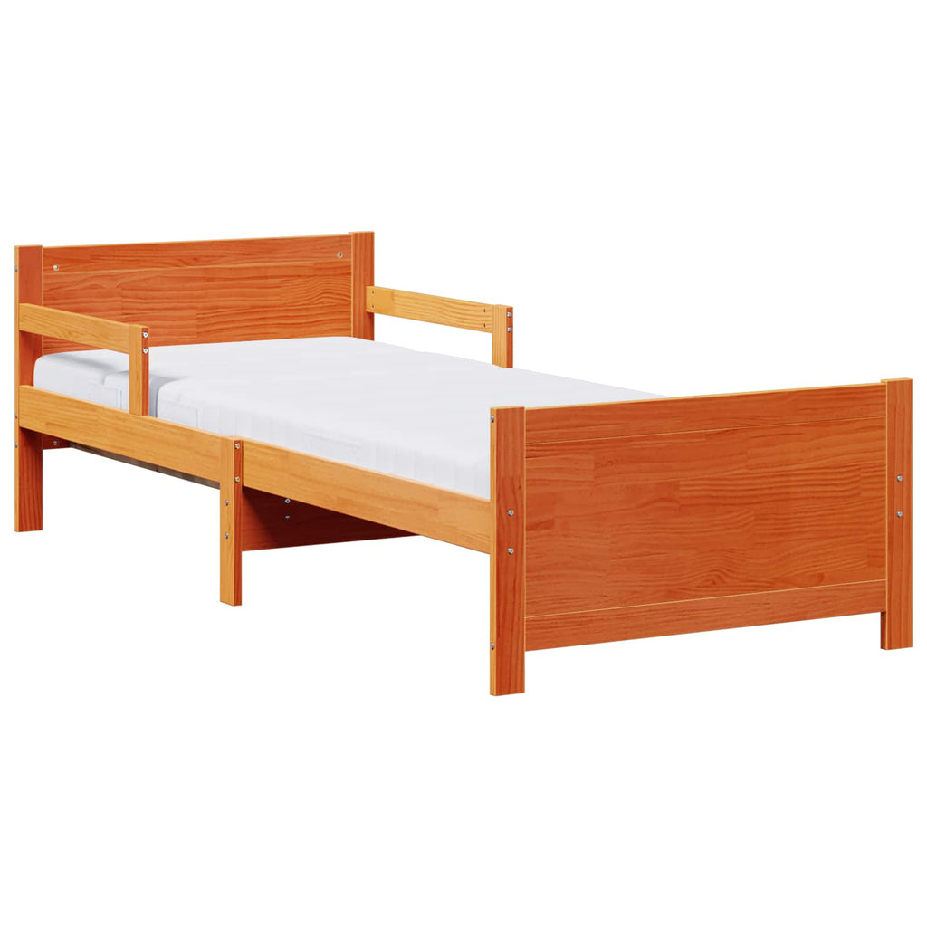 vidaXL Rama łóżka z rozkładaną matą Z zagłówkiem Brązowy 80 x 200 cm