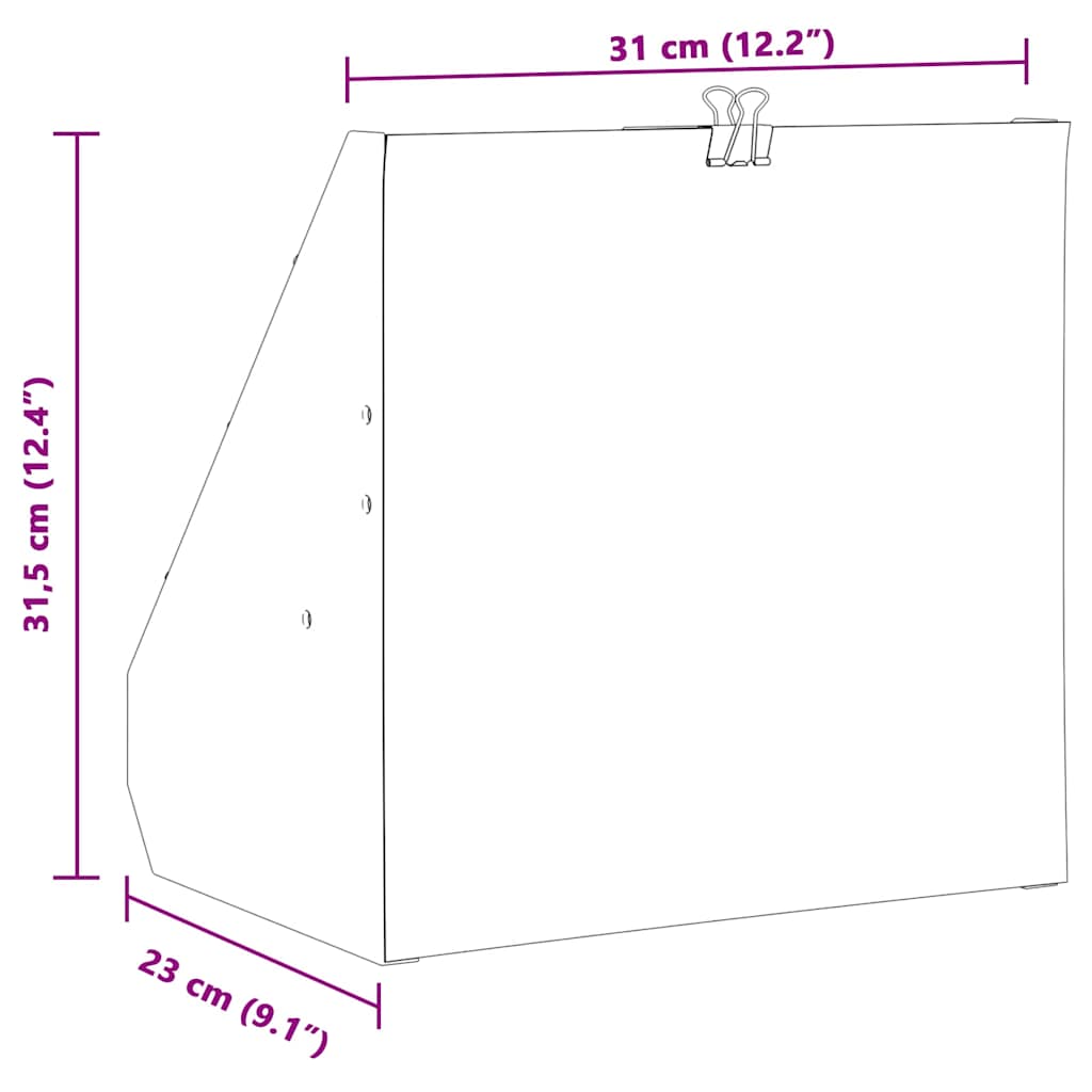 vidaXL Kulochwyt Czarny 31 x 23 x 31,5 cm Stal