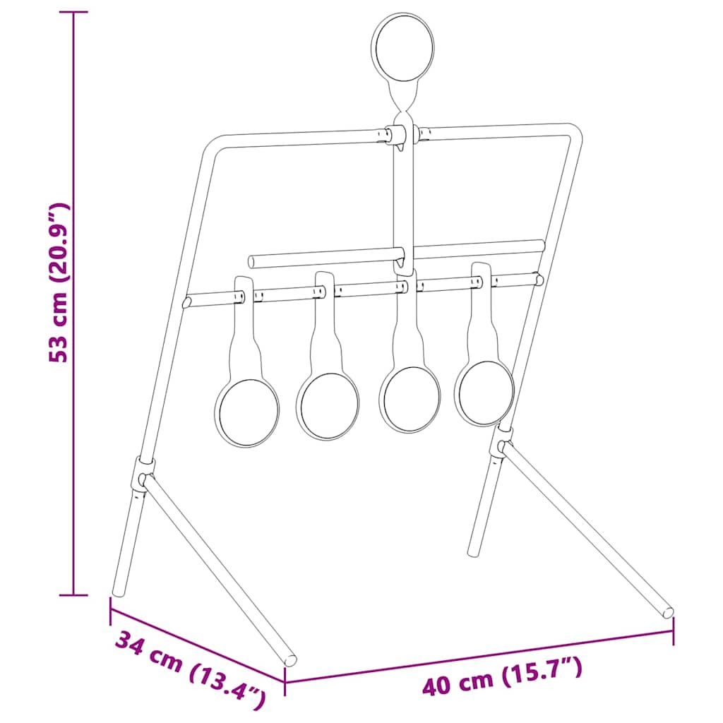 vidaXL Cel do resetowania Czarny 40 x 34 x 53 cm Stal