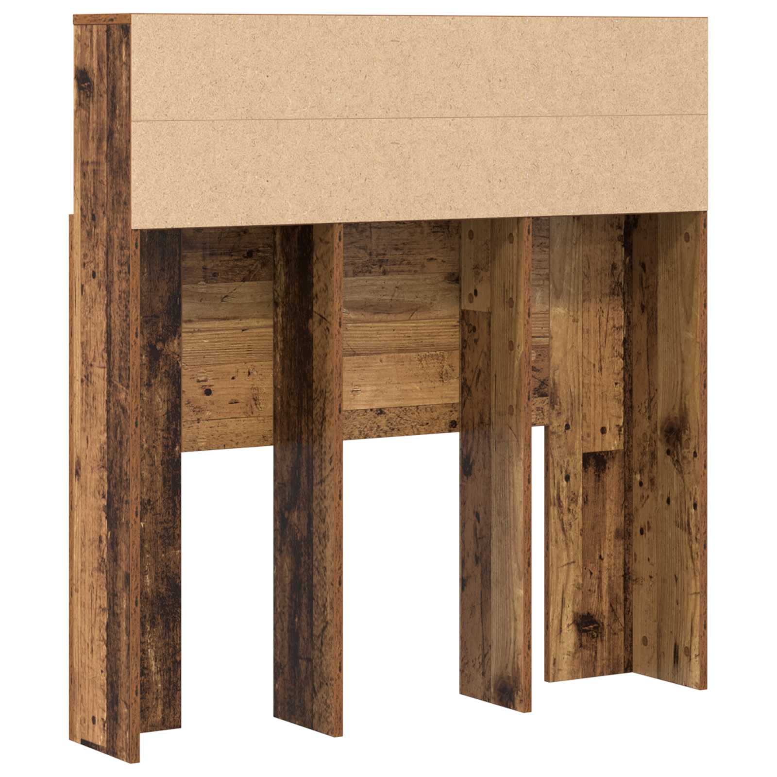 vidaXL Szafka z zagłówkiem z półką Stare drewno 100 x 19 x 103,5 cm