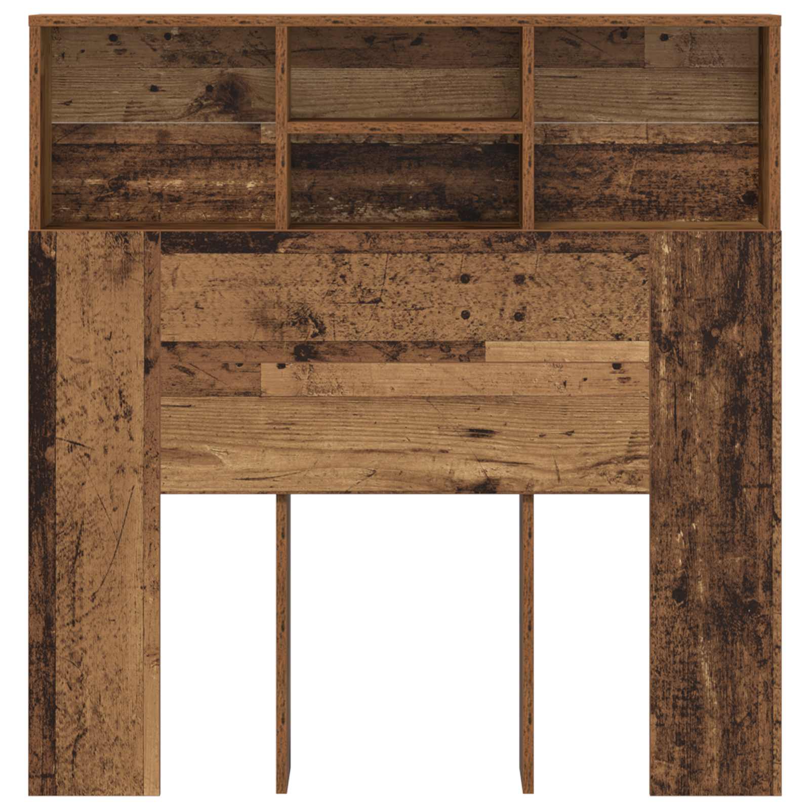vidaXL Szafka z zagłówkiem z półką Stare drewno 100 x 19 x 103,5 cm