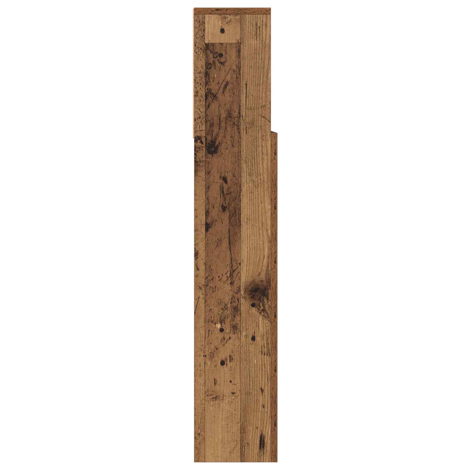vidaXL Szafka z zagłówkiem z półką Stare drewno 100 x 19 x 103,5 cm