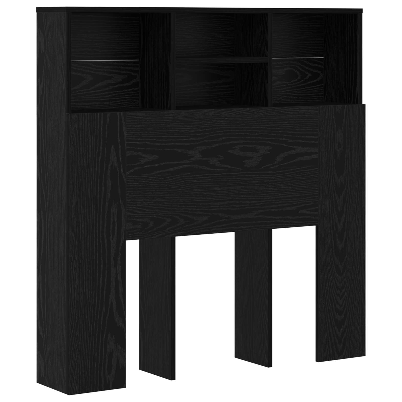 vidaXL Szafka z zagłówkiem z półką Czarny Dąb 100 x 19 x 103,5 cm