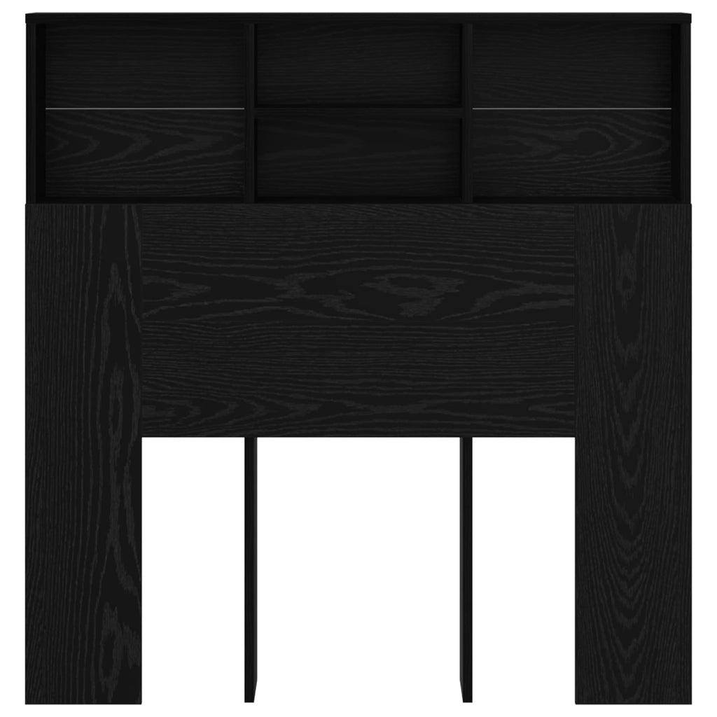 vidaXL Szafka z zagłówkiem z półką Czarny Dąb 100 x 19 x 103,5 cm