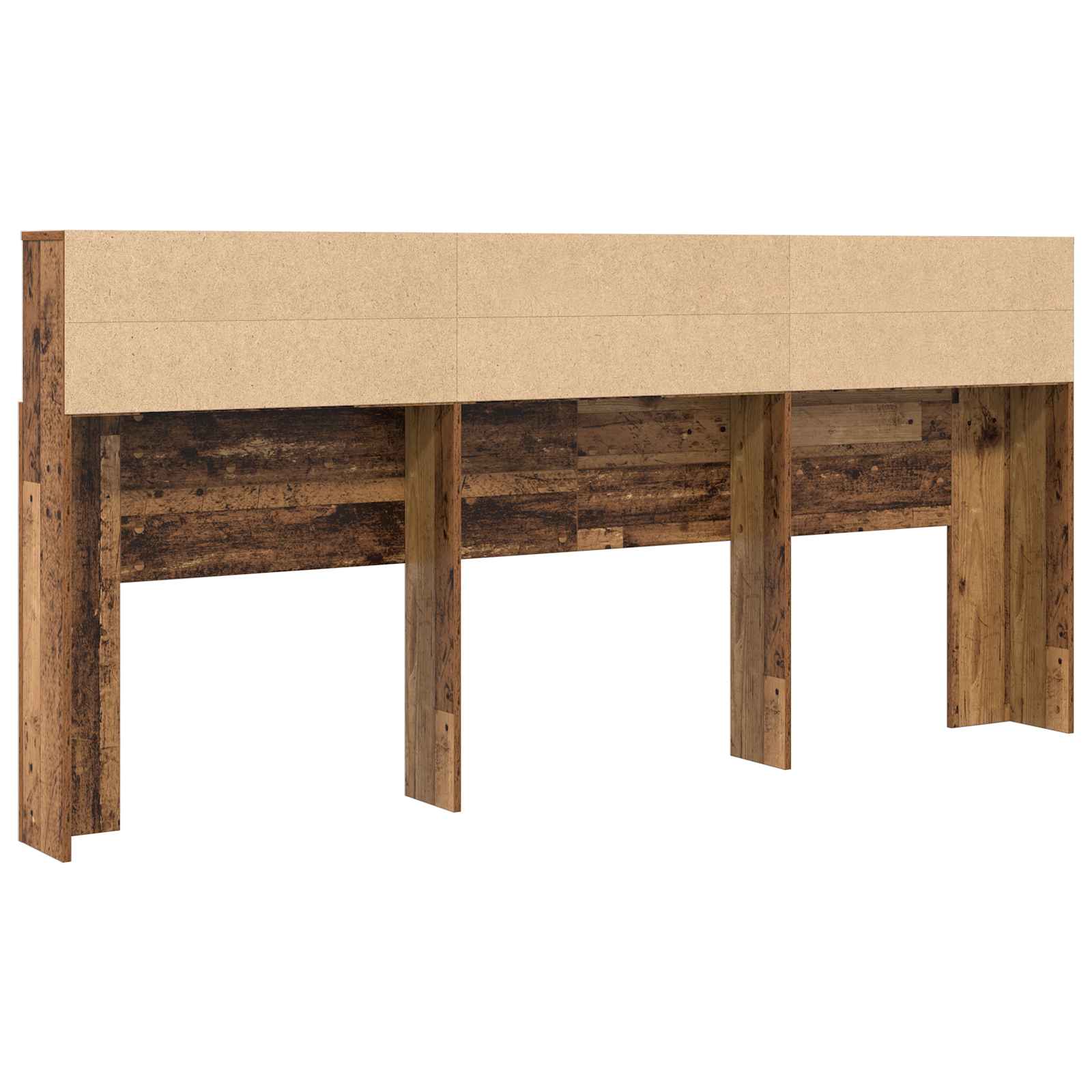 vidaXL Szafka z zagłówkiem z półką Stare drewno 220 x 19 x 101,5 cm