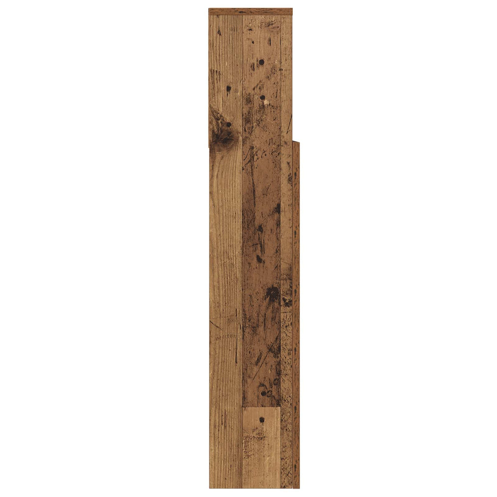 vidaXL Szafka z zagłówkiem z półką Stare drewno 220 x 19 x 101,5 cm