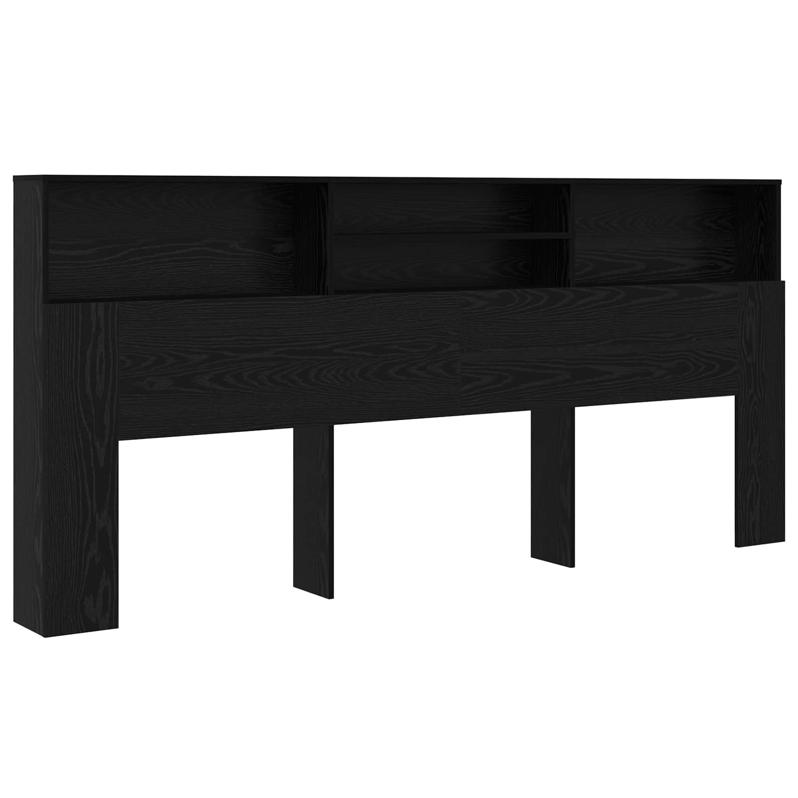vidaXL Szafka z zagłówkiem z półką Czarny Dąb 220 x 19 x 101,5 cm