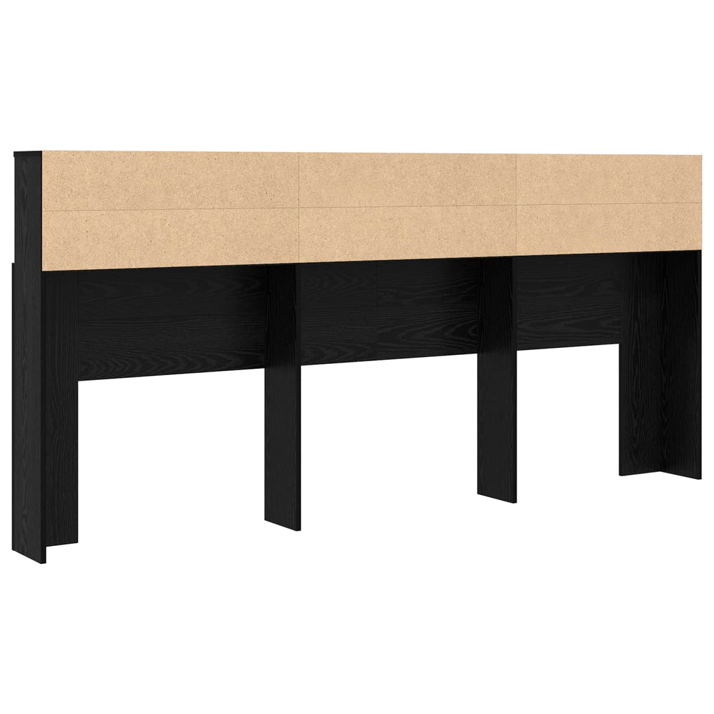 vidaXL Szafka z zagłówkiem z półką Czarny Dąb 220 x 19 x 101,5 cm