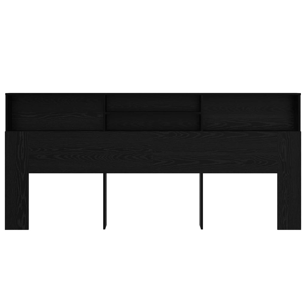 vidaXL Szafka z zagłówkiem z półką Czarny Dąb 220 x 19 x 101,5 cm