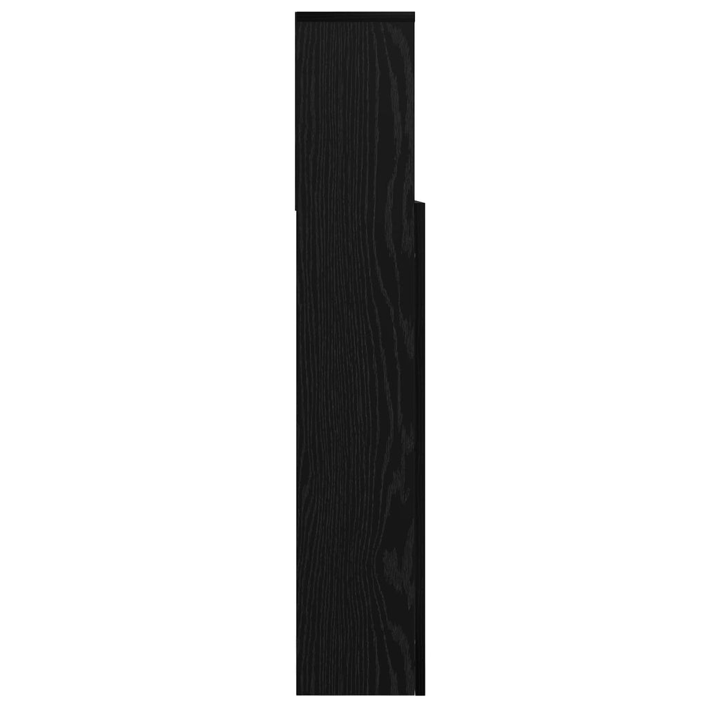 vidaXL Szafka z zagłówkiem z półką Czarny Dąb 220 x 19 x 101,5 cm