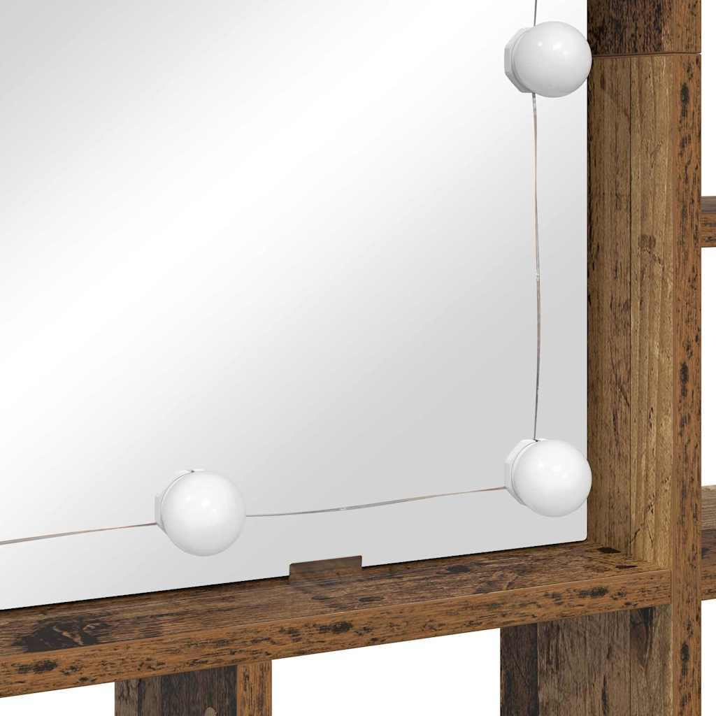 vidaXL Szafka z lustrem z półką Stare drewno 91 x 15 x 76,5 cm