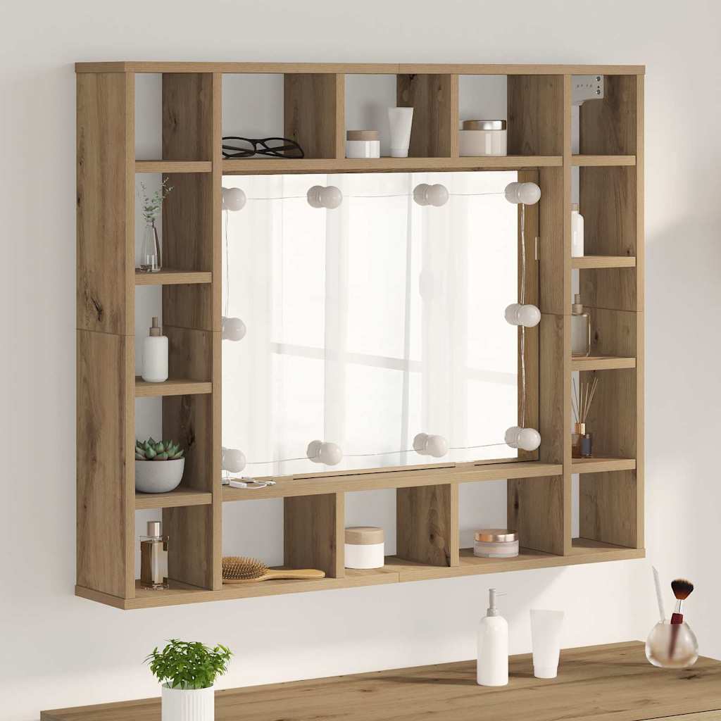 vidaXL Szafka z lustrem z półką Dąb rzemieślniczy 91 x 15 x 76,5 cm