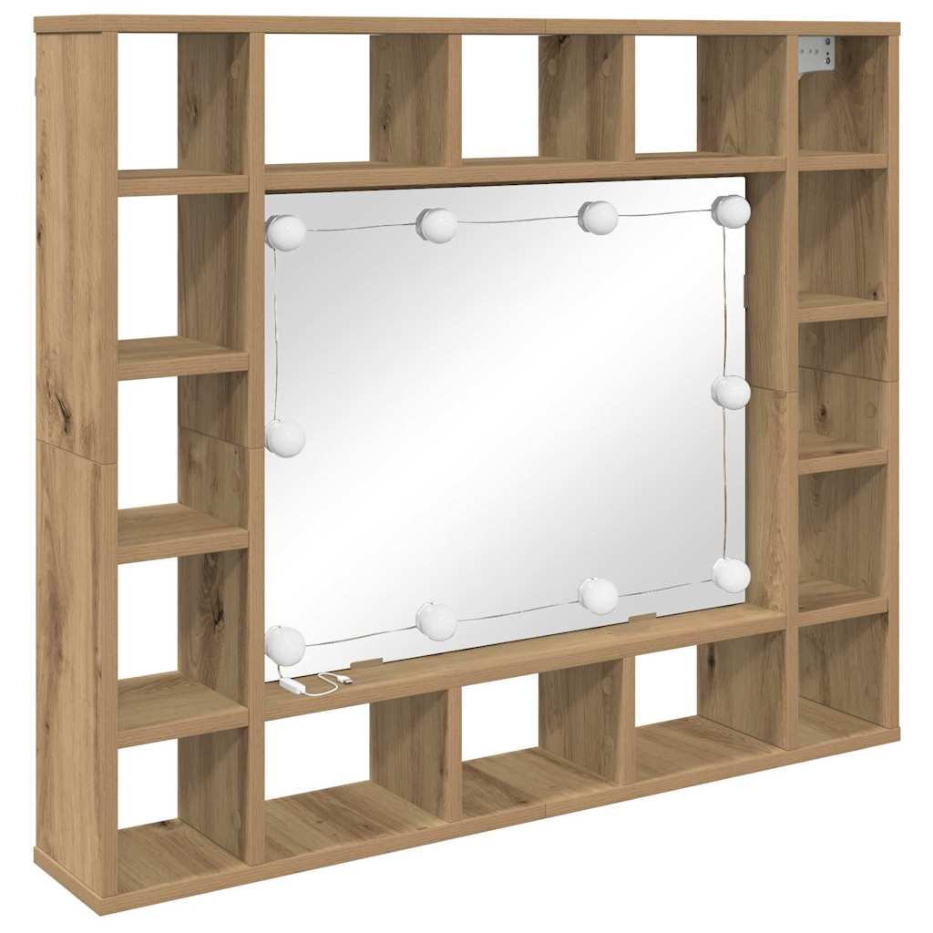 vidaXL Szafka z lustrem z półką Dąb rzemieślniczy 91 x 15 x 76,5 cm