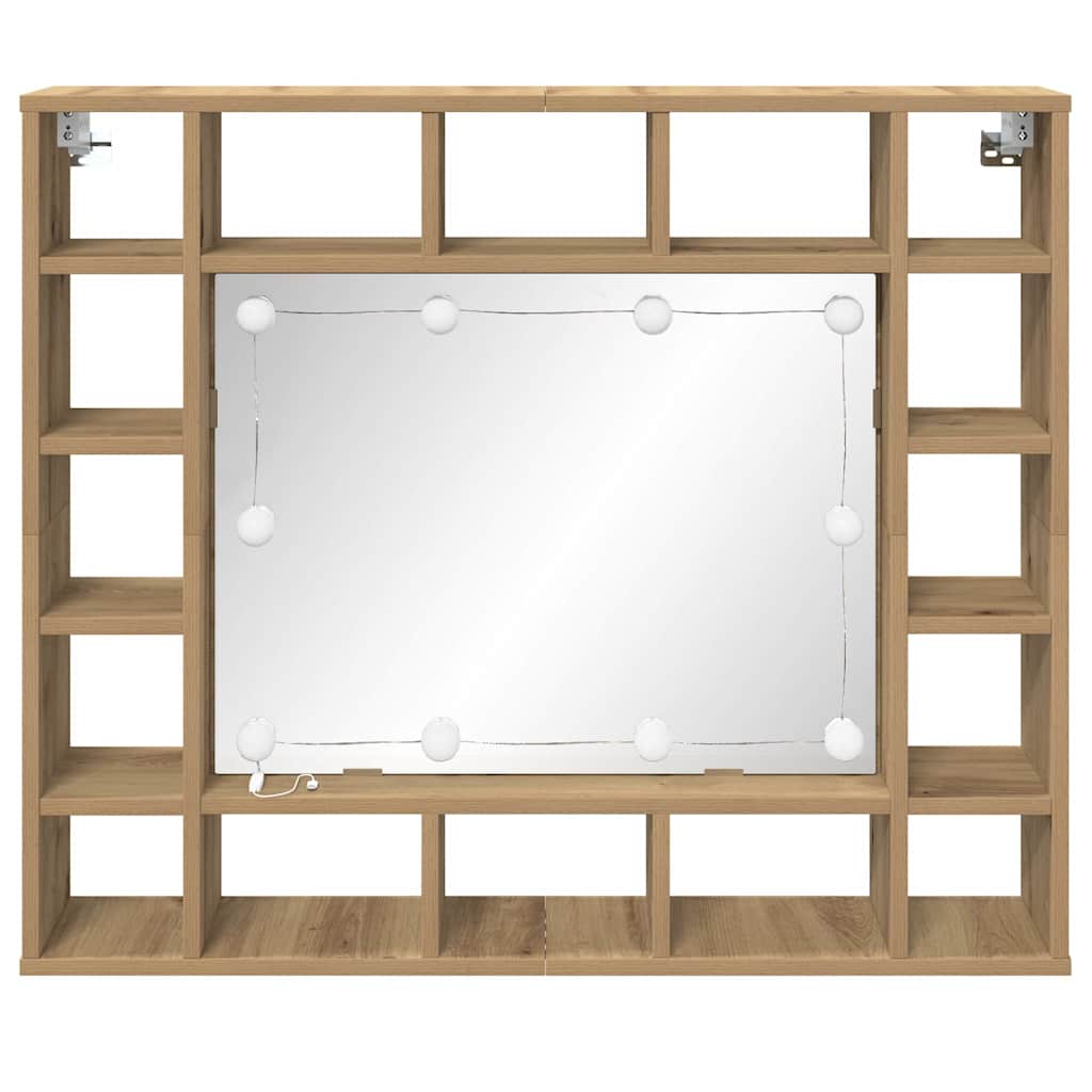 vidaXL Szafka z lustrem z półką Dąb rzemieślniczy 91 x 15 x 76,5 cm