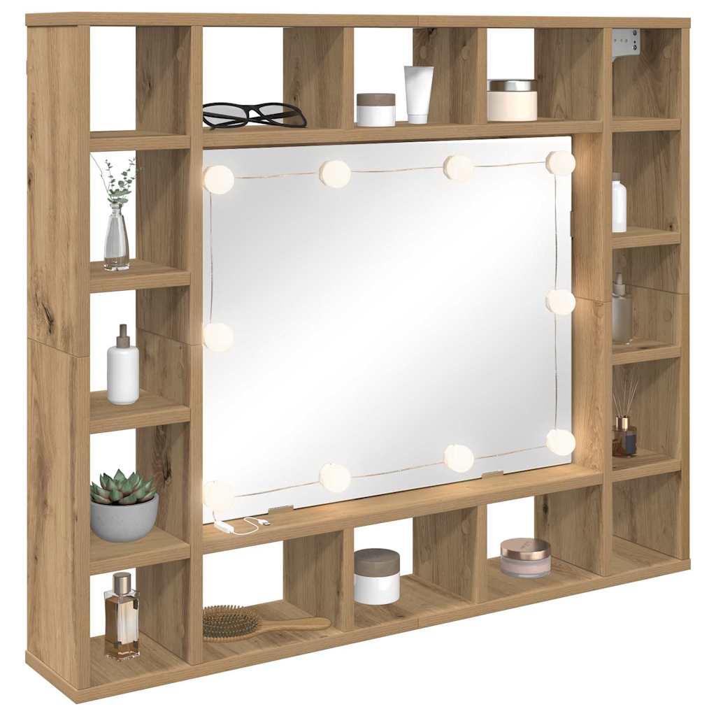 vidaXL Szafka z lustrem z półką Dąb rzemieślniczy 91 x 15 x 76,5 cm