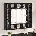 vidaXL Szafka z lustrem z półką Z lustrem Czarny Dąb 91 x 15 x 76,5 cm