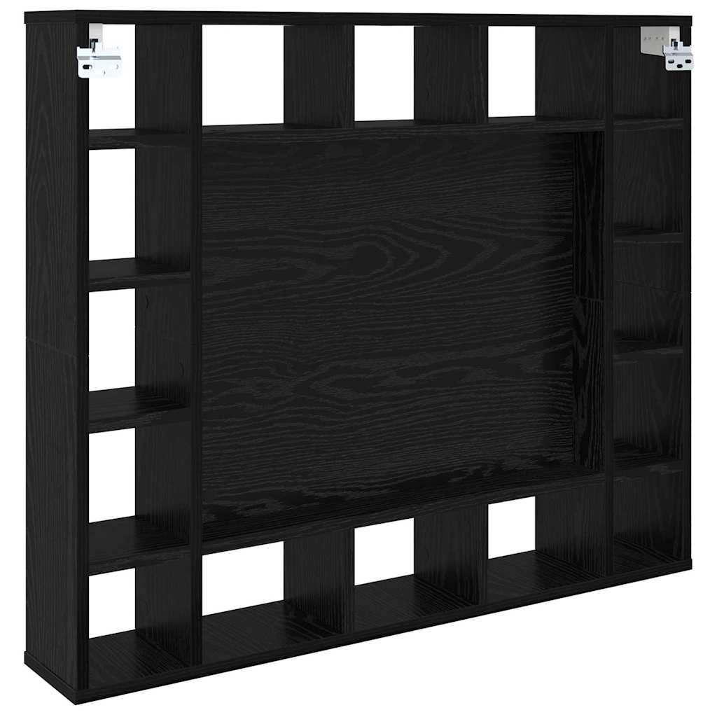 vidaXL Szafka z lustrem z półką Z lustrem Czarny Dąb 91 x 15 x 76,5 cm