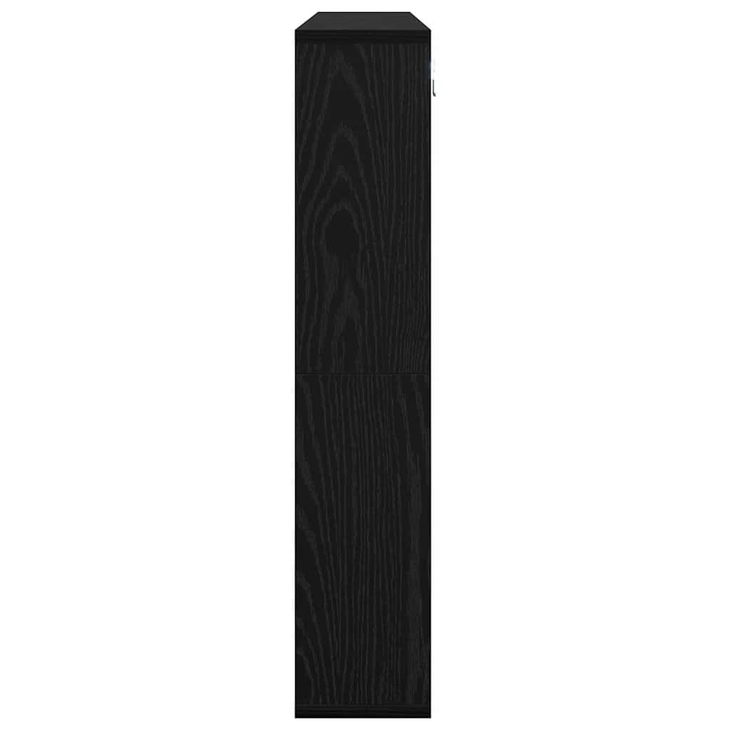 vidaXL Szafka z lustrem z półką Z lustrem Czarny Dąb 91 x 15 x 76,5 cm