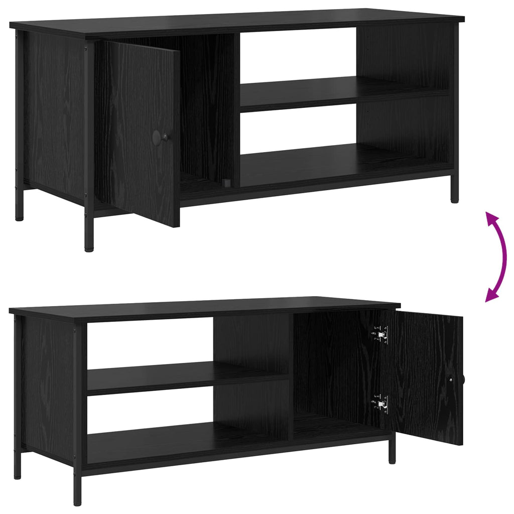 vidaXL Szafka pod telewizor Czarny Dąb 100 x 40 x 45 cm