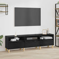 vidaXL Szafka pod telewizor z szufladą Czarny Dąb 150 x 30 x 45 cm