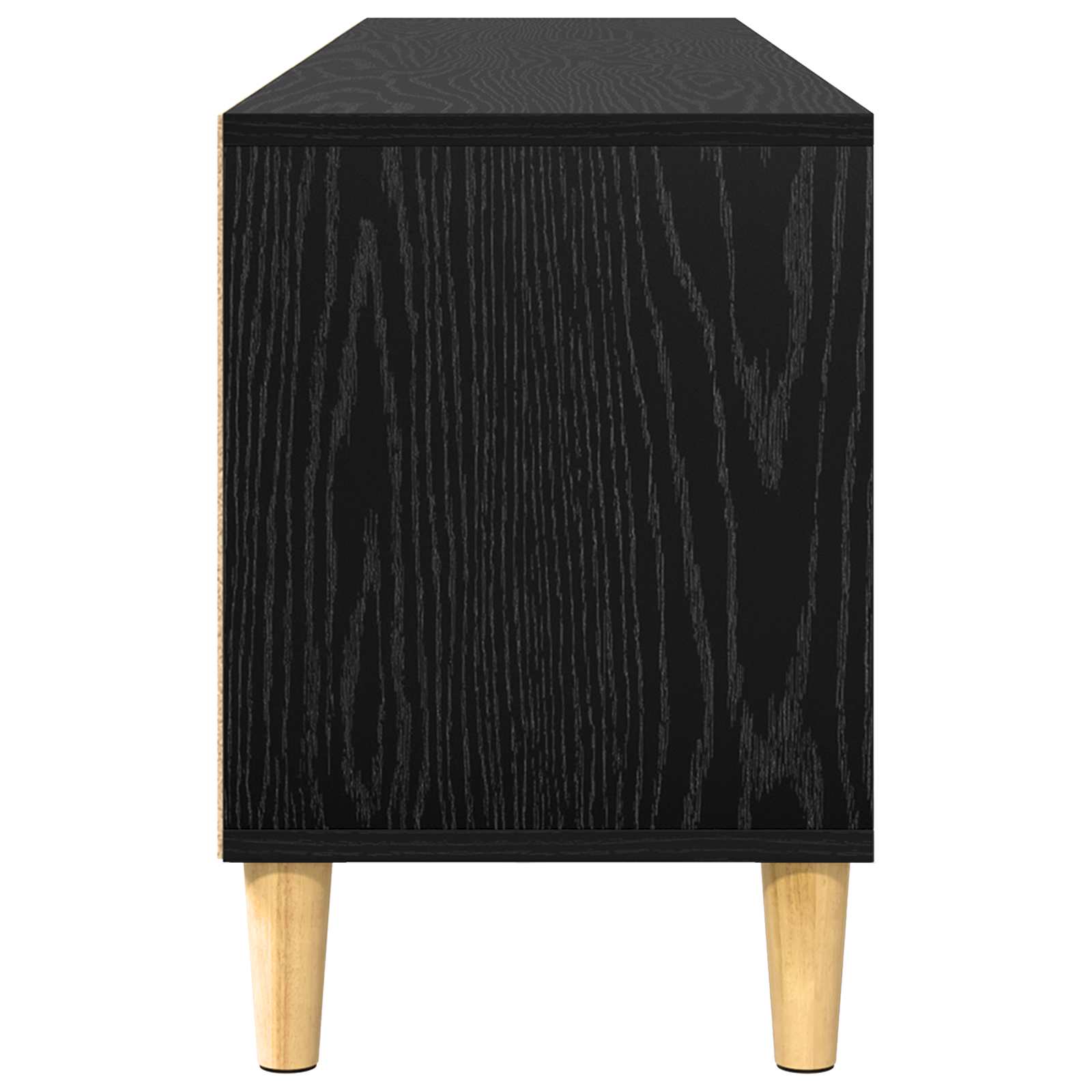 vidaXL Szafka pod telewizor z szufladą Czarny Dąb 150 x 30 x 45 cm