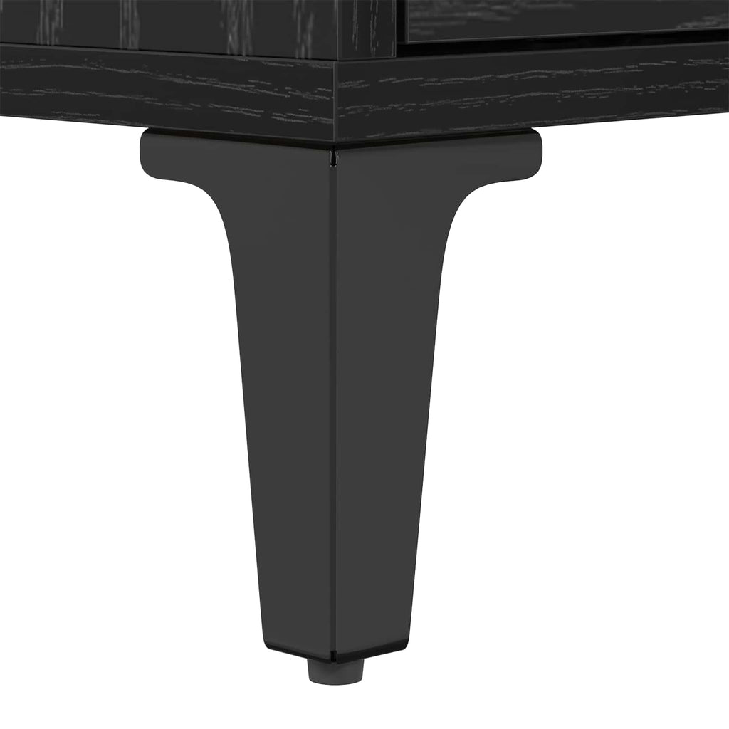 vidaXL Szafka pod telewizor z szufladą Czarny Dąb 150 x 30 x 45 cm