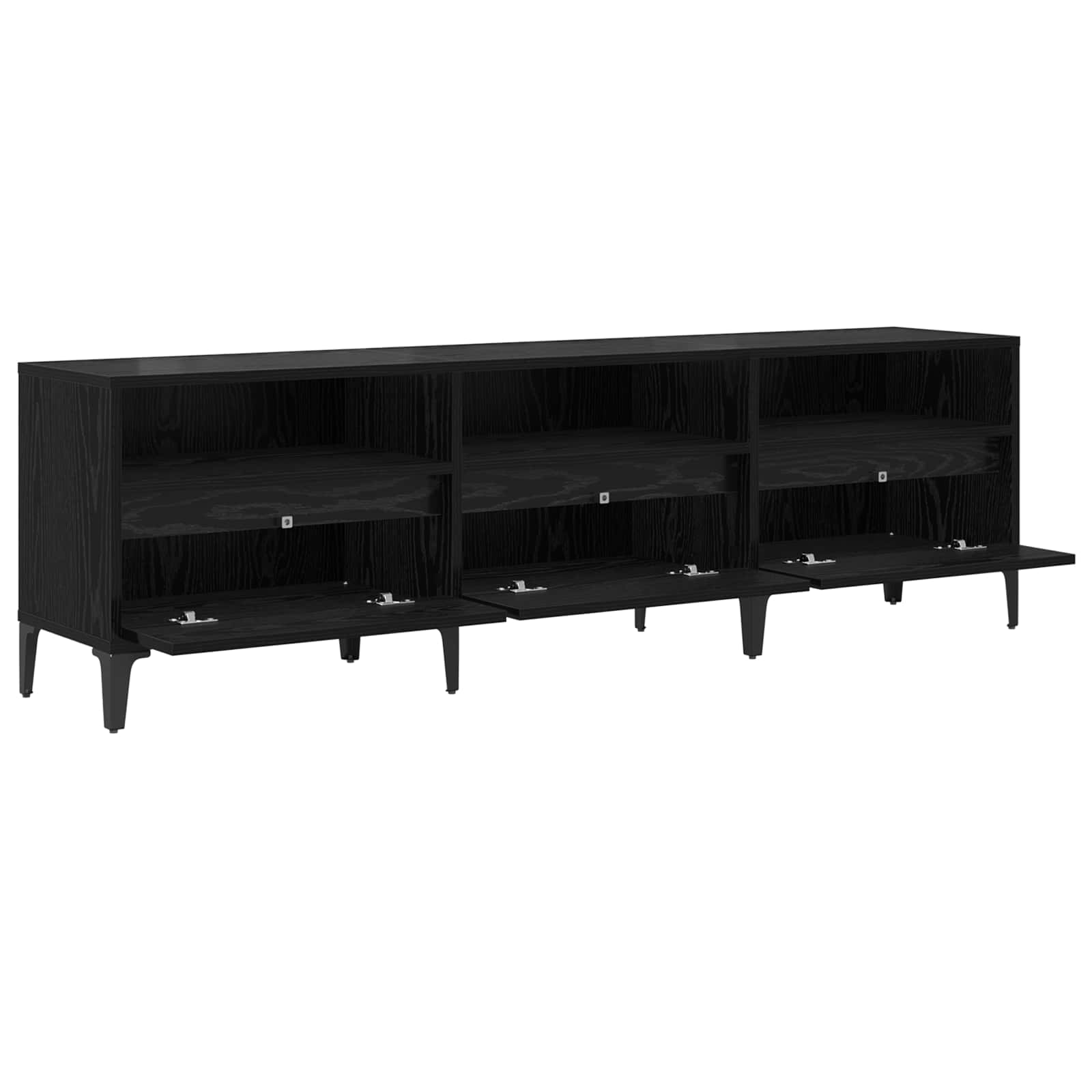 vidaXL Szafka pod telewizor z szufladą Czarny Dąb 150 x 30 x 45 cm