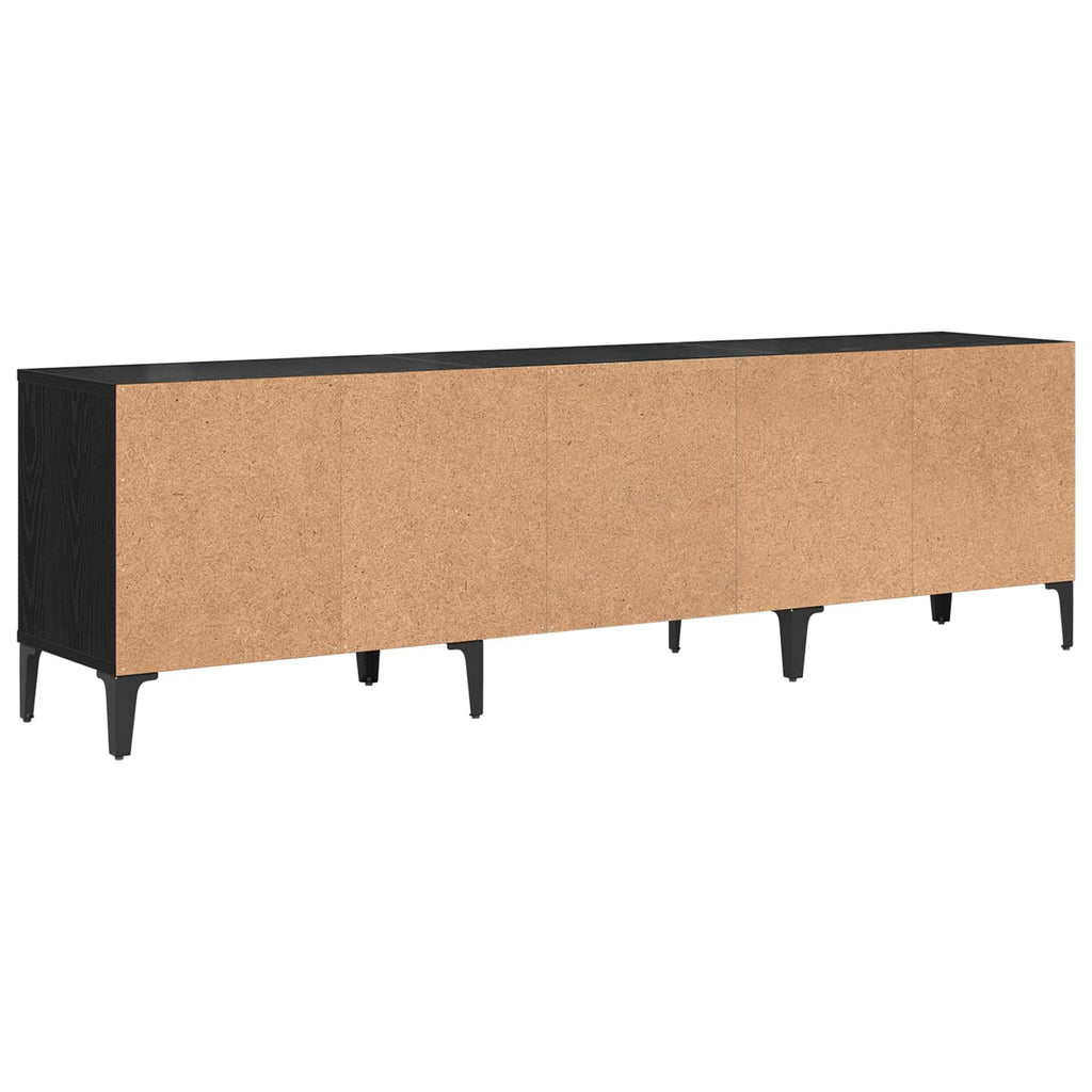 vidaXL Szafka pod telewizor z szufladą Czarny Dąb 150 x 30 x 45 cm