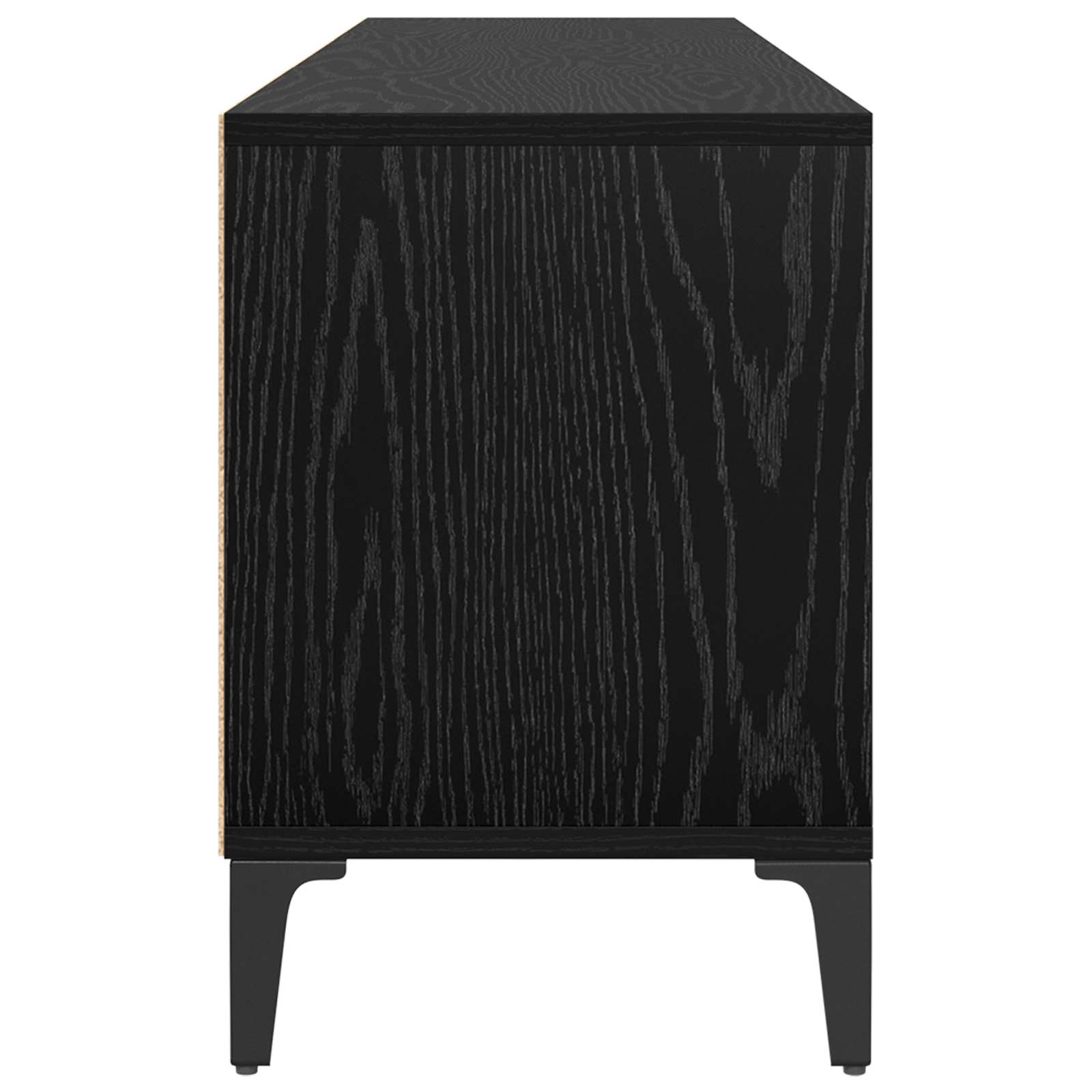 vidaXL Szafka pod telewizor z szufladą Czarny Dąb 150 x 30 x 45 cm