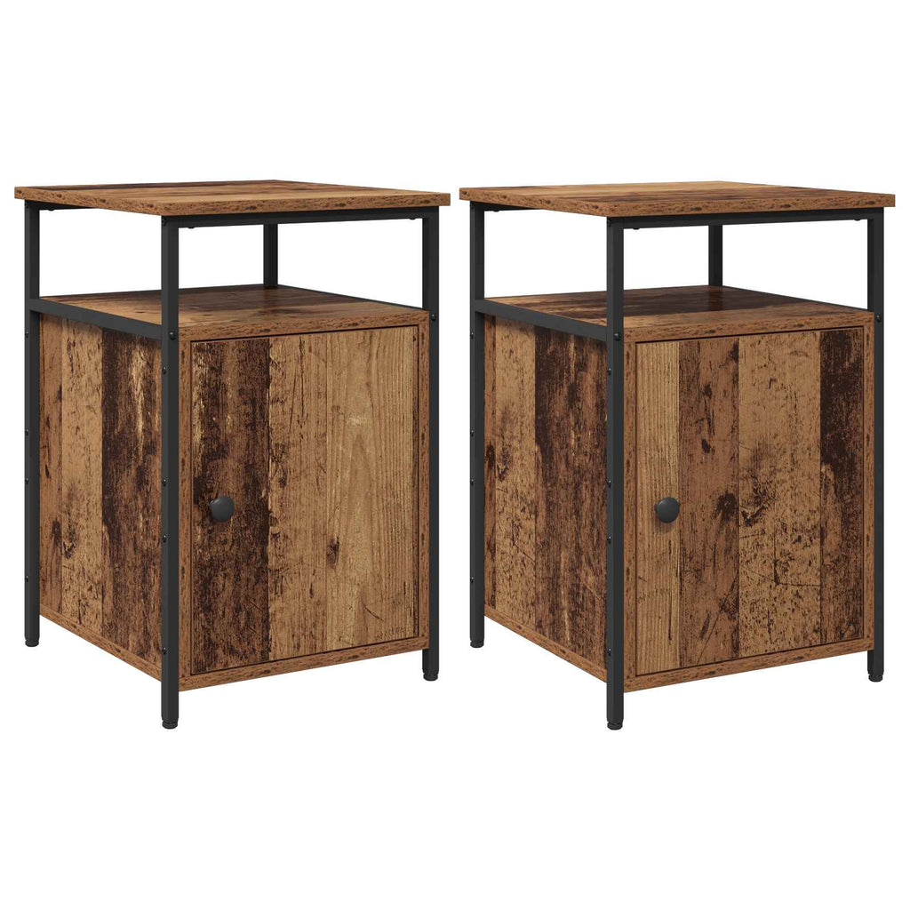 vidaXL Szafka Nocna 2 pcs Stare drewno Materiał drewnopochodny