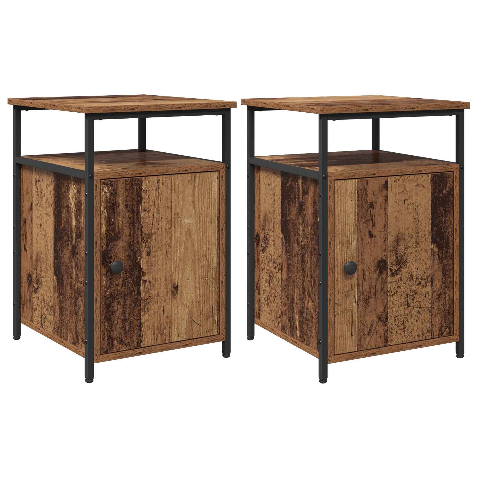 vidaXL Szafka Nocna 2 pcs Stare drewno Materiał drewnopochodny