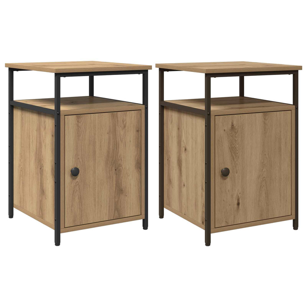 vidaXL Szafka Nocna 2 pcs dąb artisan Materiał drewnopochodny