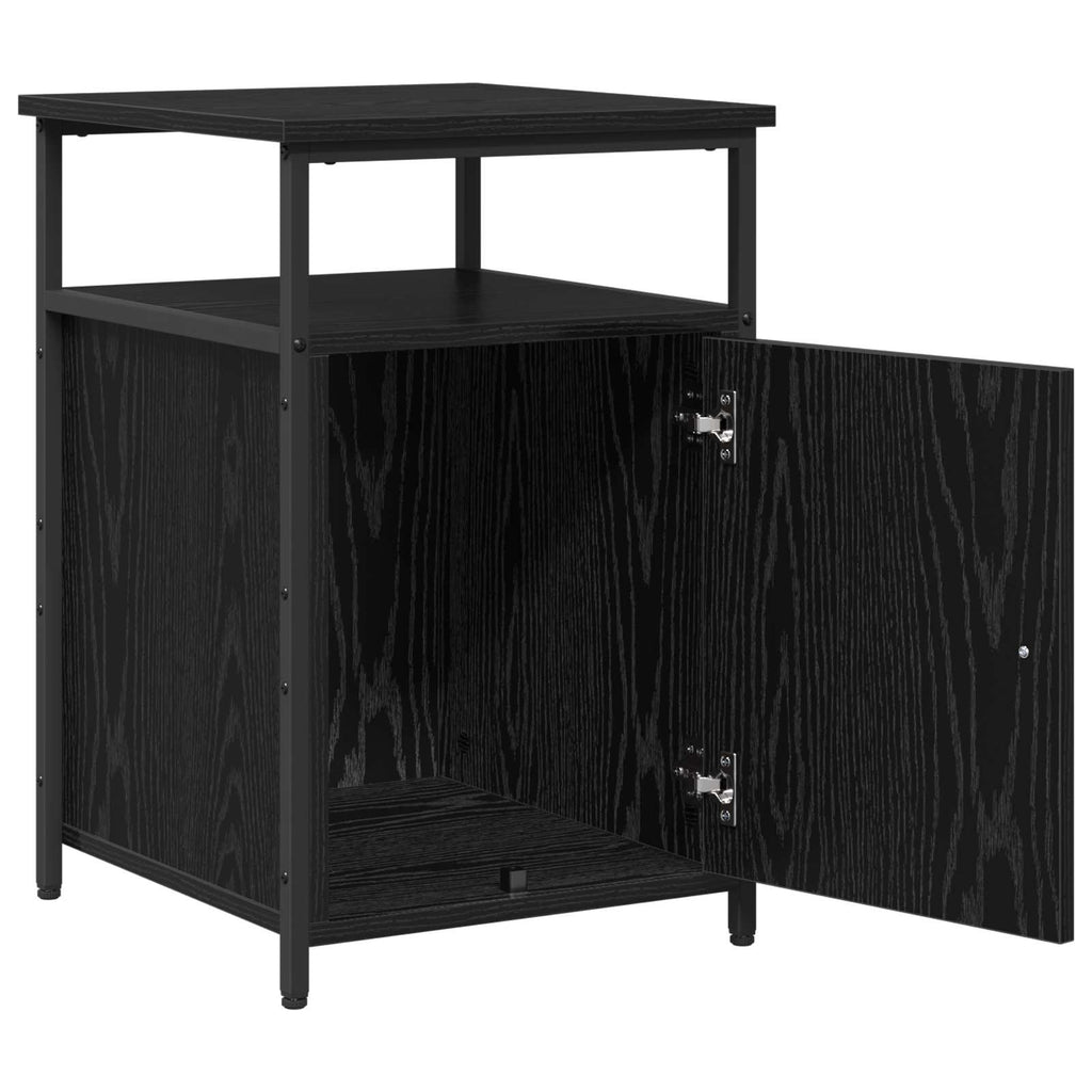 vidaXL Szafka Nocna 2 pcs Czarny dąb Materiał drewnopochodny