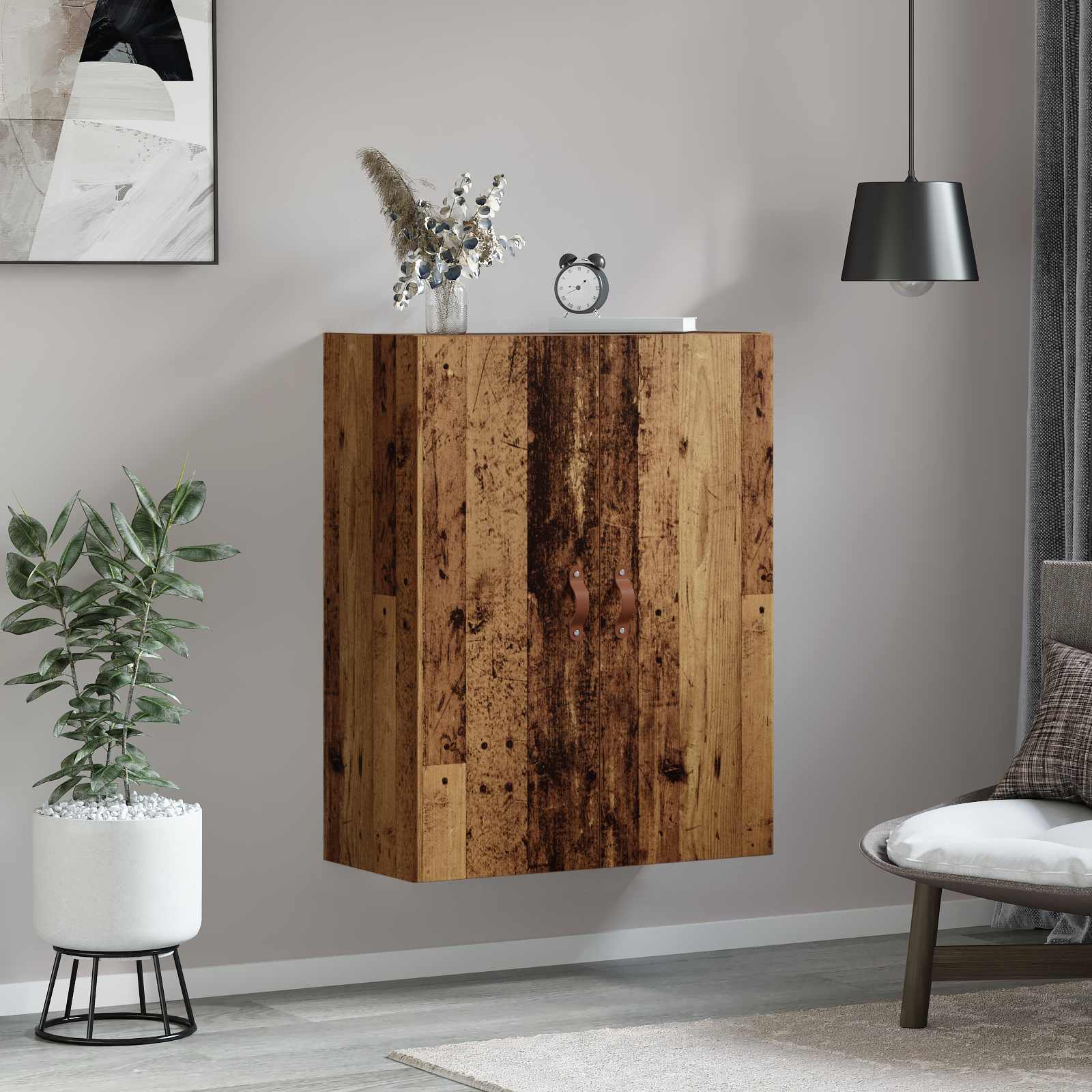 vidaXL Szafka ścienna Stare drewno 69,5 x 34 x 90 cm