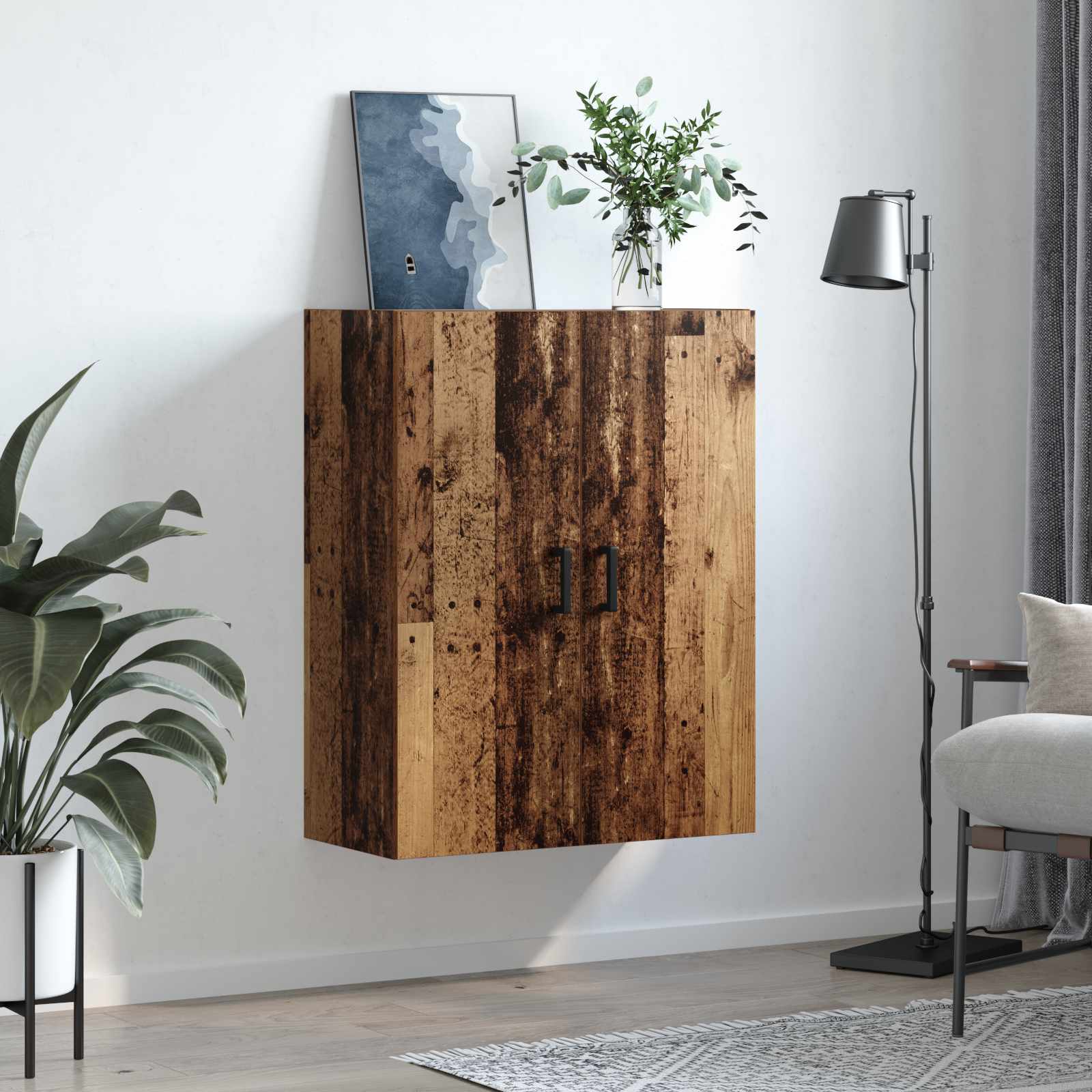 vidaXL Szafka ścienna Stare drewno 69,5 x 34 x 90 cm