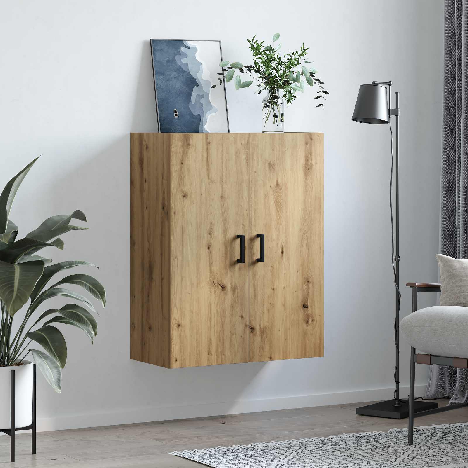 vidaXL Szafka ścienna Dąb rzemieślniczy 69,5 x 34 x 90 cm