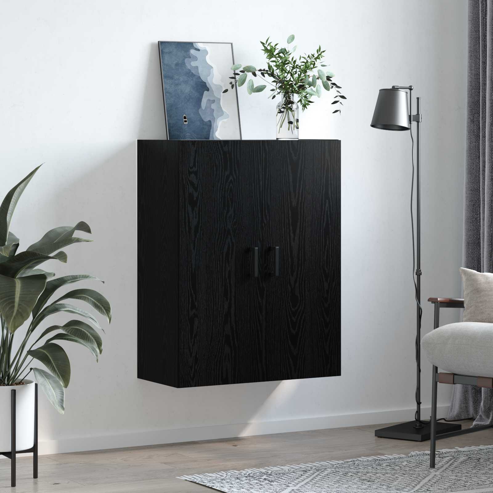 vidaXL Szafka ścienna Czarny Dąb 69,5 x 34 x 90 cm
