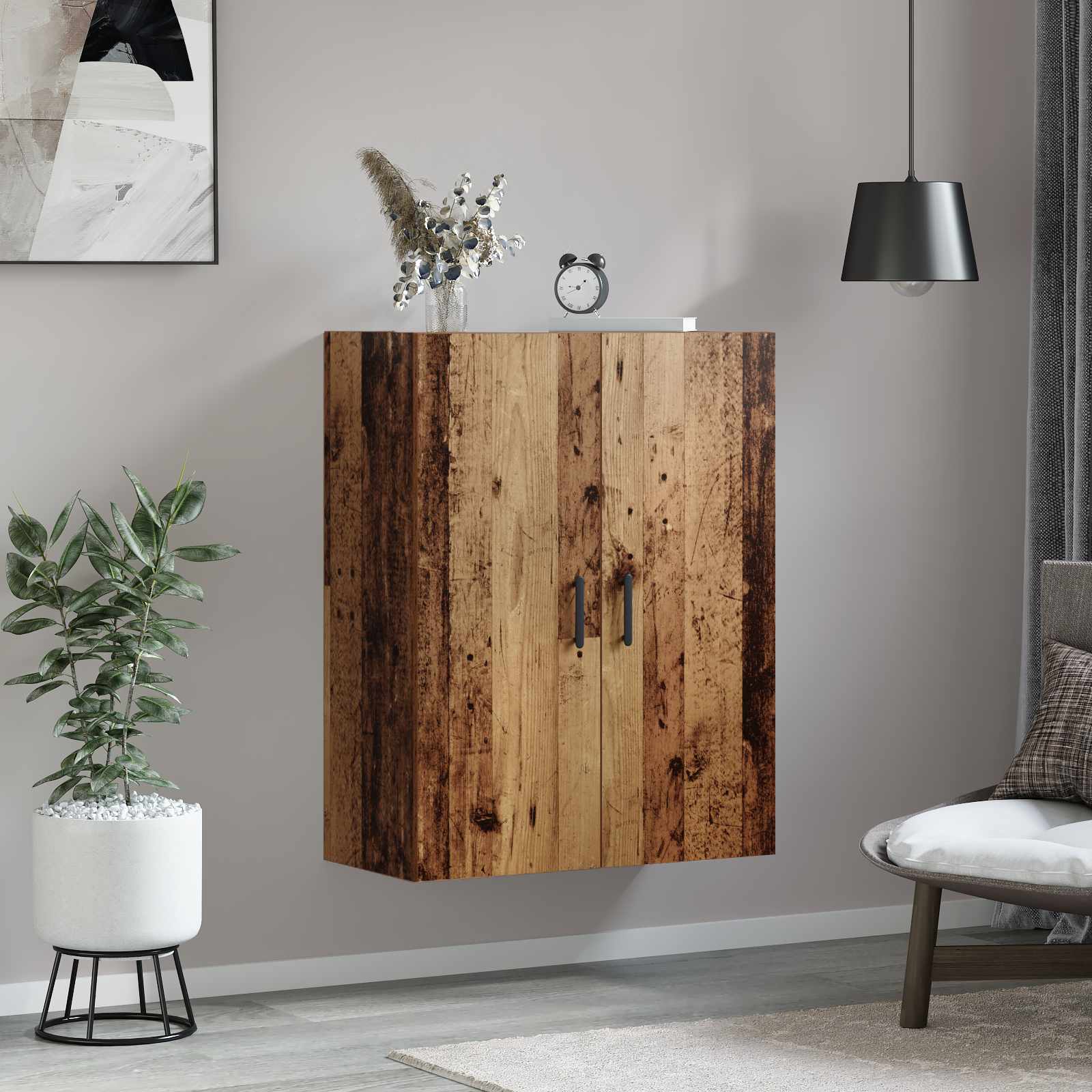 vidaXL Szafka ścienna Stare drewno 69,5 x 34 x 90 cm