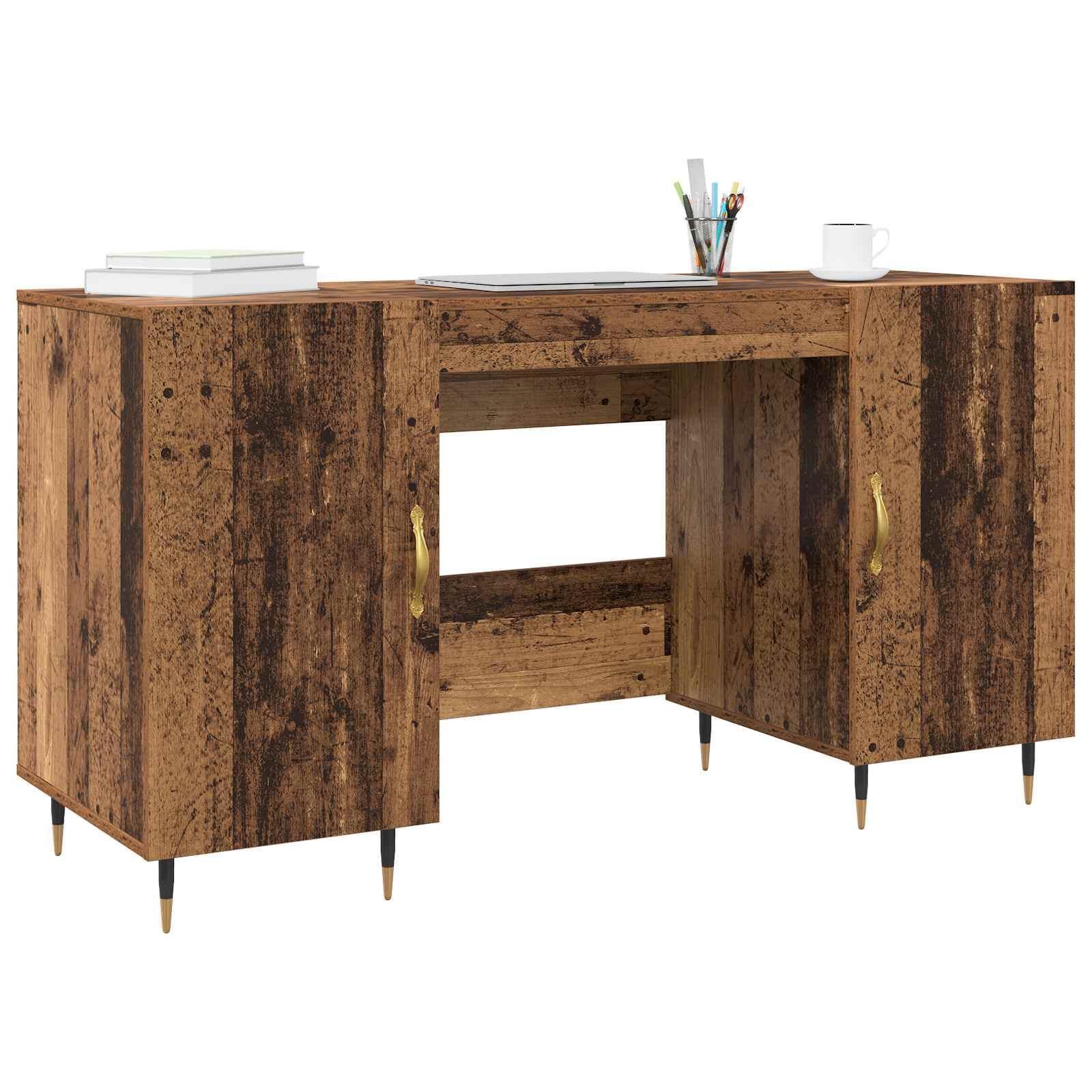 vidaXL Biurko Stare drewno 140 x 50 x 75 cm Materiał drewnopochodny