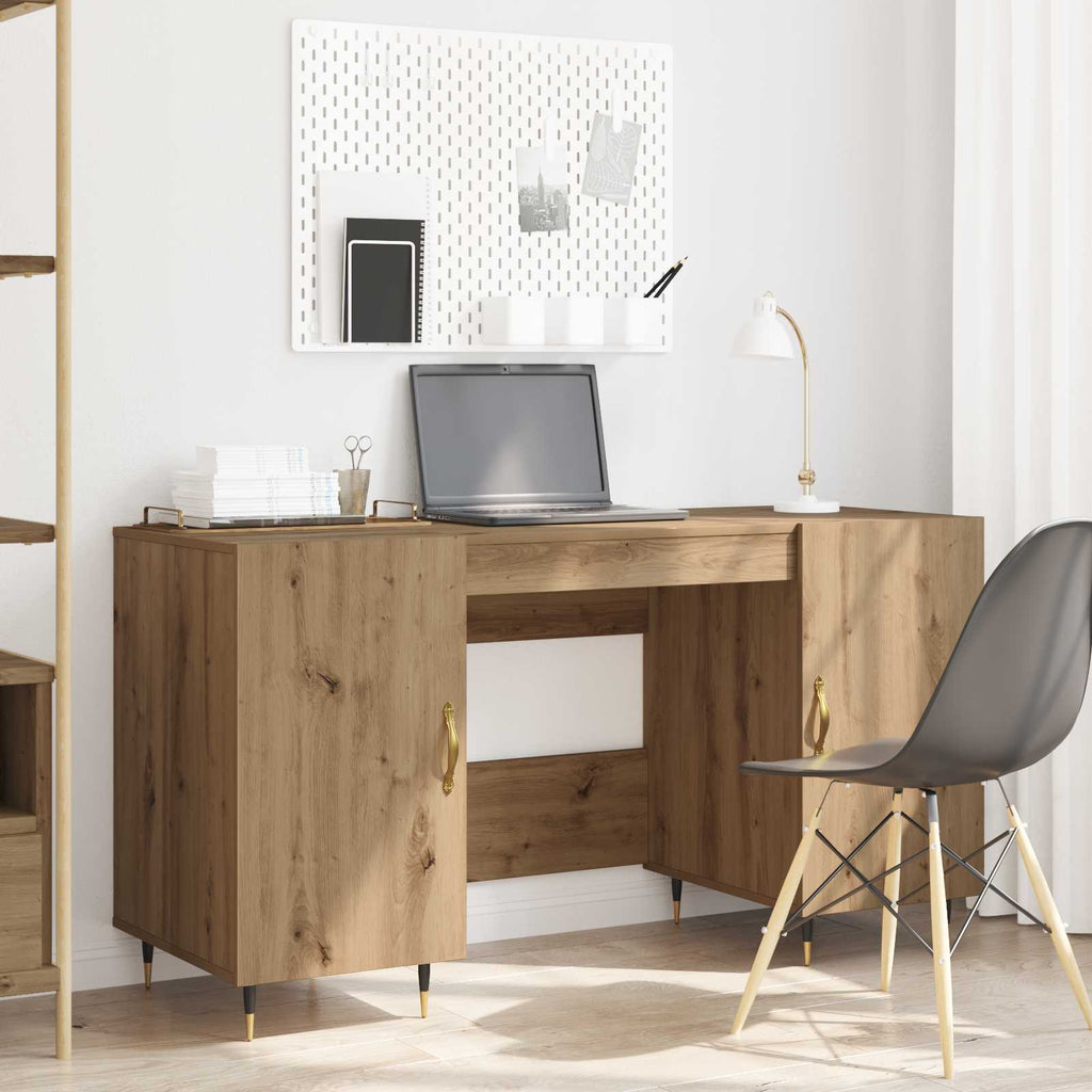 vidaXL Biurko dąb artisan 140 x 50 x 75 cm Materiał drewnopochodny