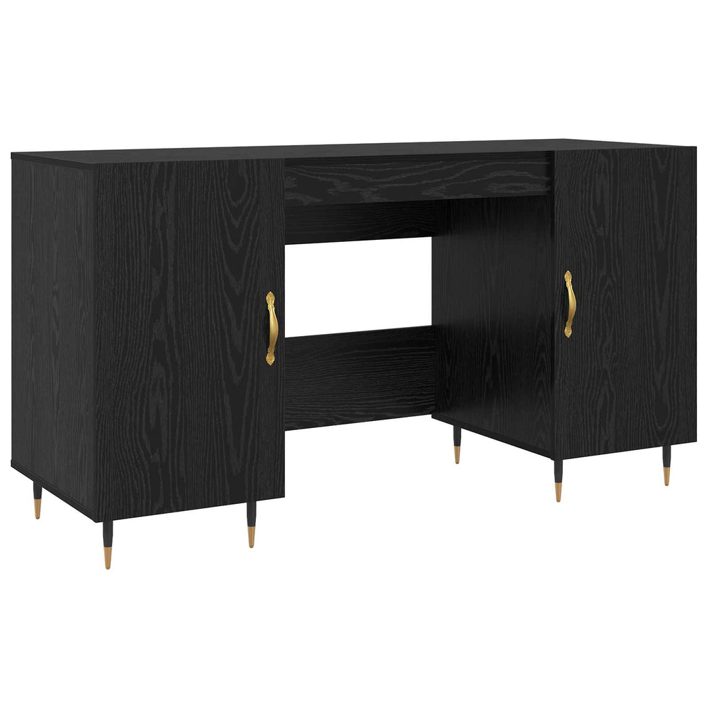 vidaXL Biurko Czarny dąb 140 x 50 x 75 cm Materiał drewnopochodny