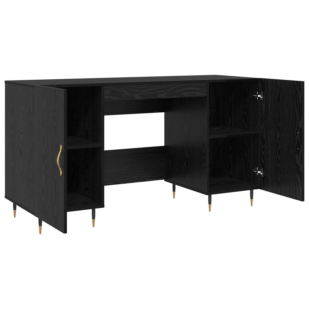 vidaXL Biurko Czarny dąb 140 x 50 x 75 cm Materiał drewnopochodny