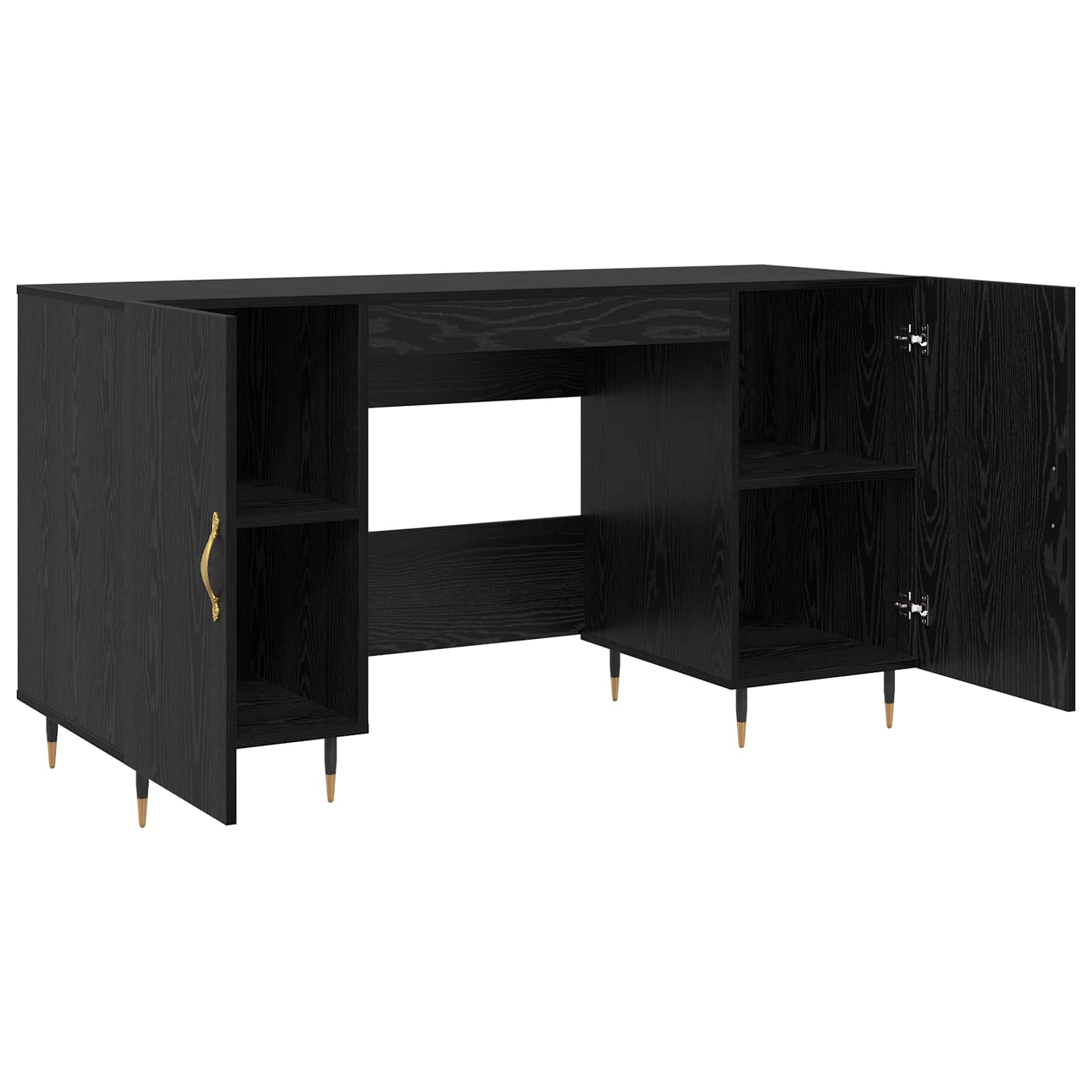 vidaXL Biurko Czarny dąb 140 x 50 x 75 cm Materiał drewnopochodny