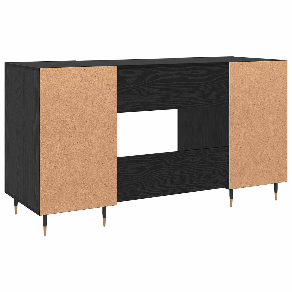 vidaXL Biurko Czarny dąb 140 x 50 x 75 cm Materiał drewnopochodny