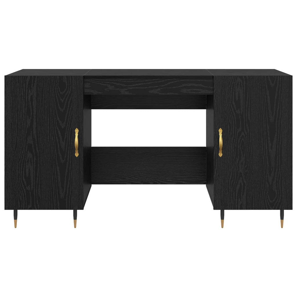 vidaXL Biurko Czarny dąb 140 x 50 x 75 cm Materiał drewnopochodny