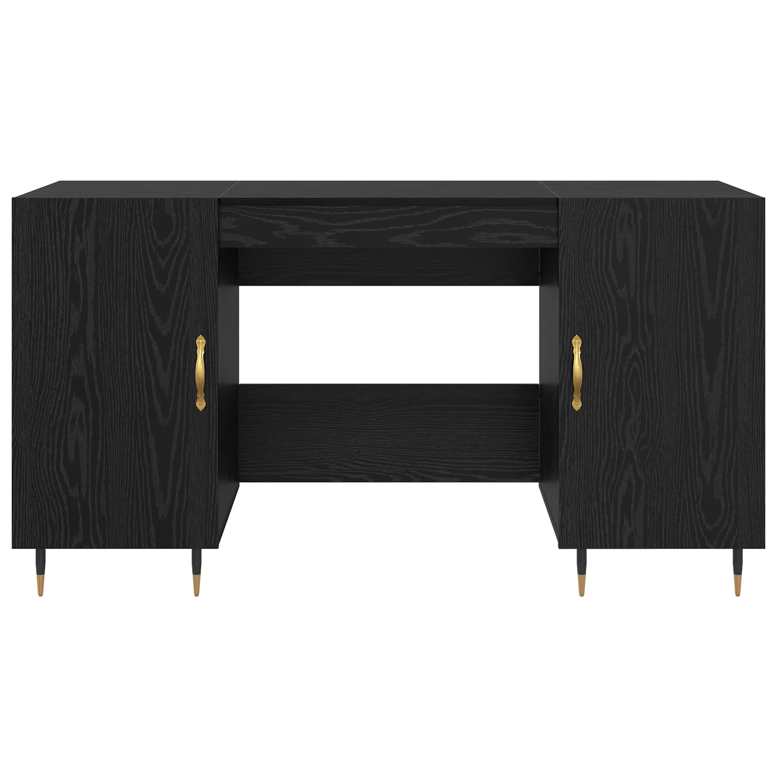 vidaXL Biurko Czarny dąb 140 x 50 x 75 cm Materiał drewnopochodny