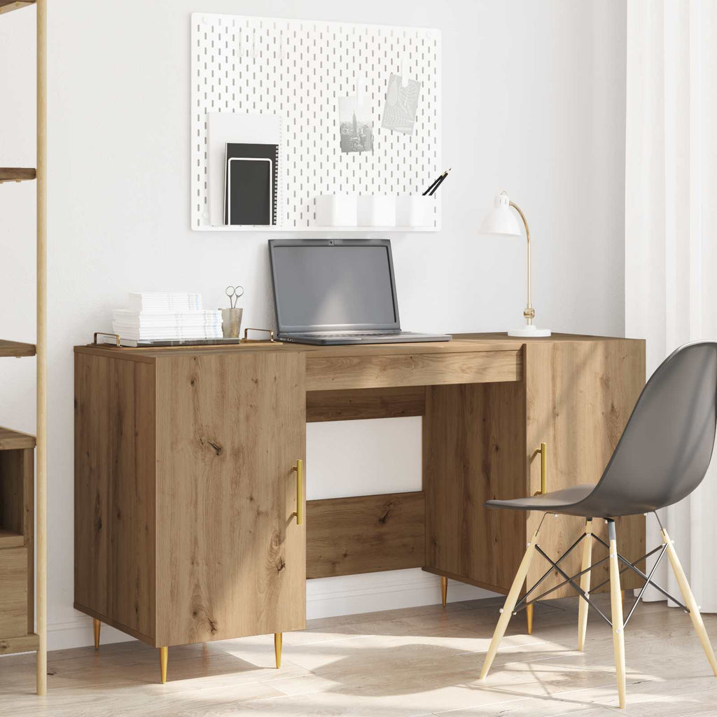 vidaXL Biurko dąb artisan 140 x 50 x 75 cm Materiał drewnopochodny