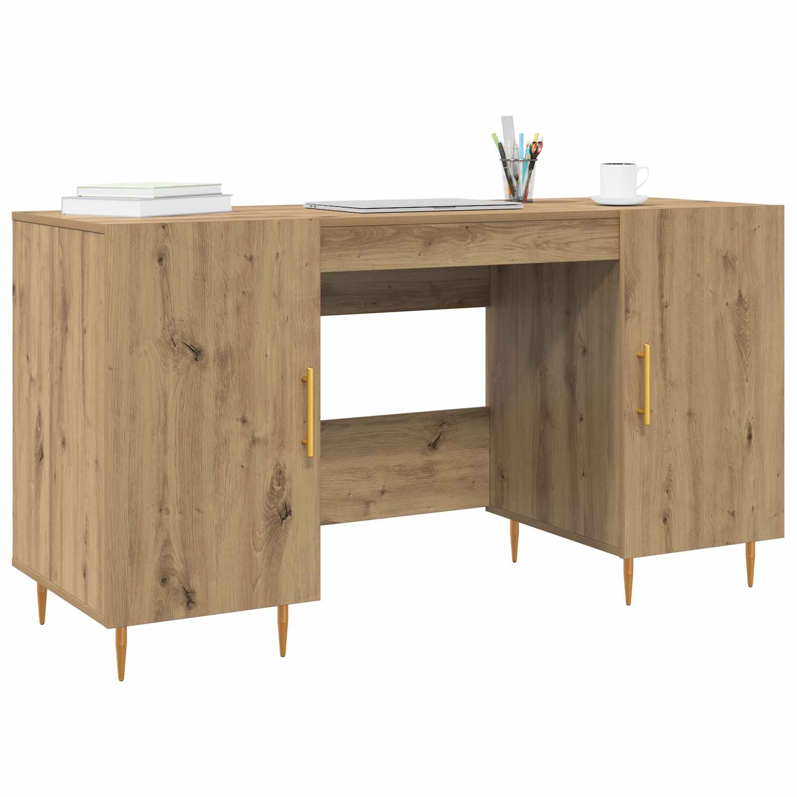 vidaXL Biurko dąb artisan 140 x 50 x 75 cm Materiał drewnopochodny